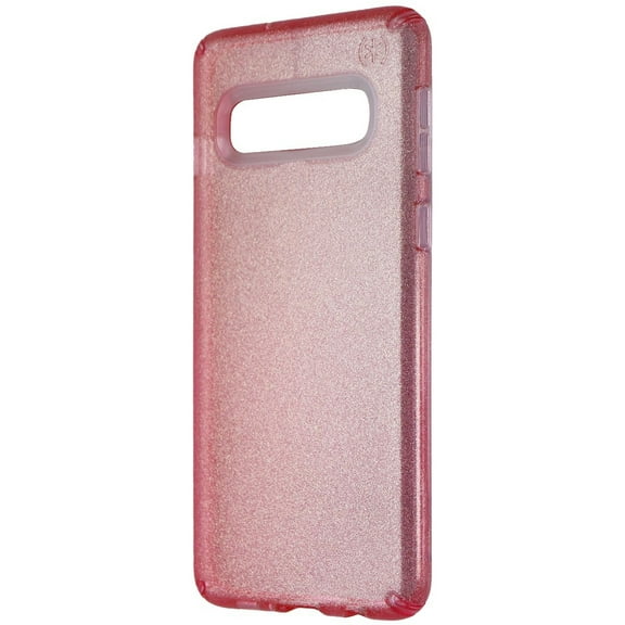 Speck Presidio Clear Glitter Case for Galaxy S10 - Gold Glitter / Bella Pink
