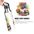 thumbnail image 4 of Bird Rugby Player Football Sports Water Bottle with Straw Lid Insulated Stainless Steel Leak Proof BPA Free Thermal Mug with Handle for Gym Yoga Cycling Camping, 4 of 8