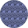 thumbnail image 1 of Ahgly Company Tapis d'Intérieur Rond Lavable en Machine Bleu Transitionnel, 8 Pieds Rond, 1 of 7