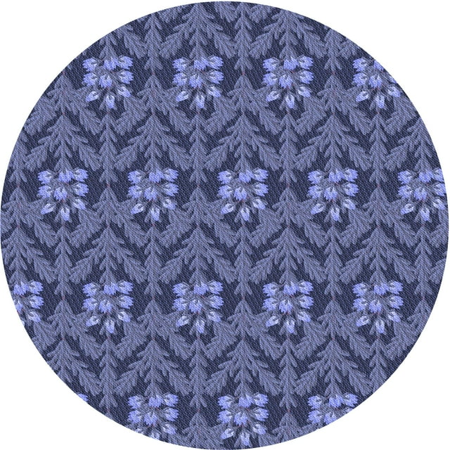 Ahgly Company Tapis d'Intérieur Lavable en Machine Carré Bleu Transitionnel, 3 Pieds Carré