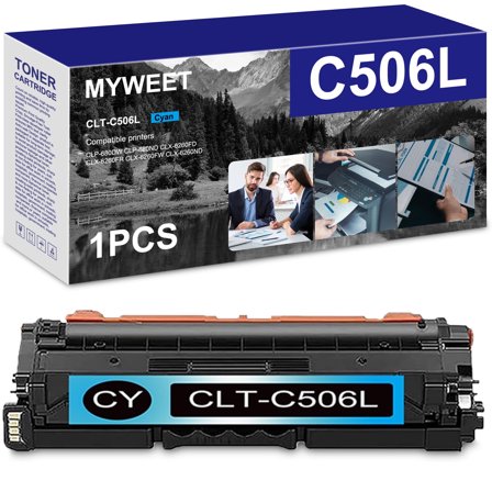 CLT-C506L Cyan Toner Cartridge High Yield Compatible for Samsung CLT-C506L Work with CLP-680DW CLP-680ND CLX-6260FD CLX-6260FR CLX-6260FW CLX-6260ND Printer (1 Pack)