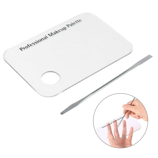 Paleta de Maquillaje Con Espátula de Acero inoxidable, Perfecta Para Mezclar Bases Y CosméTicos, Fácil de Limpiar, Gran Regalo para los Amantes del Maquilla, Paleta de 15 x 10