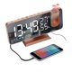 thumbnail image 1 of Reloj despertador digital con proyección de techo, pantalla de espejo y proyector, atenuador, 15 volúmenes, 2 tonos de llamada, radio FM, despertador, oro rosa, 1 of 5