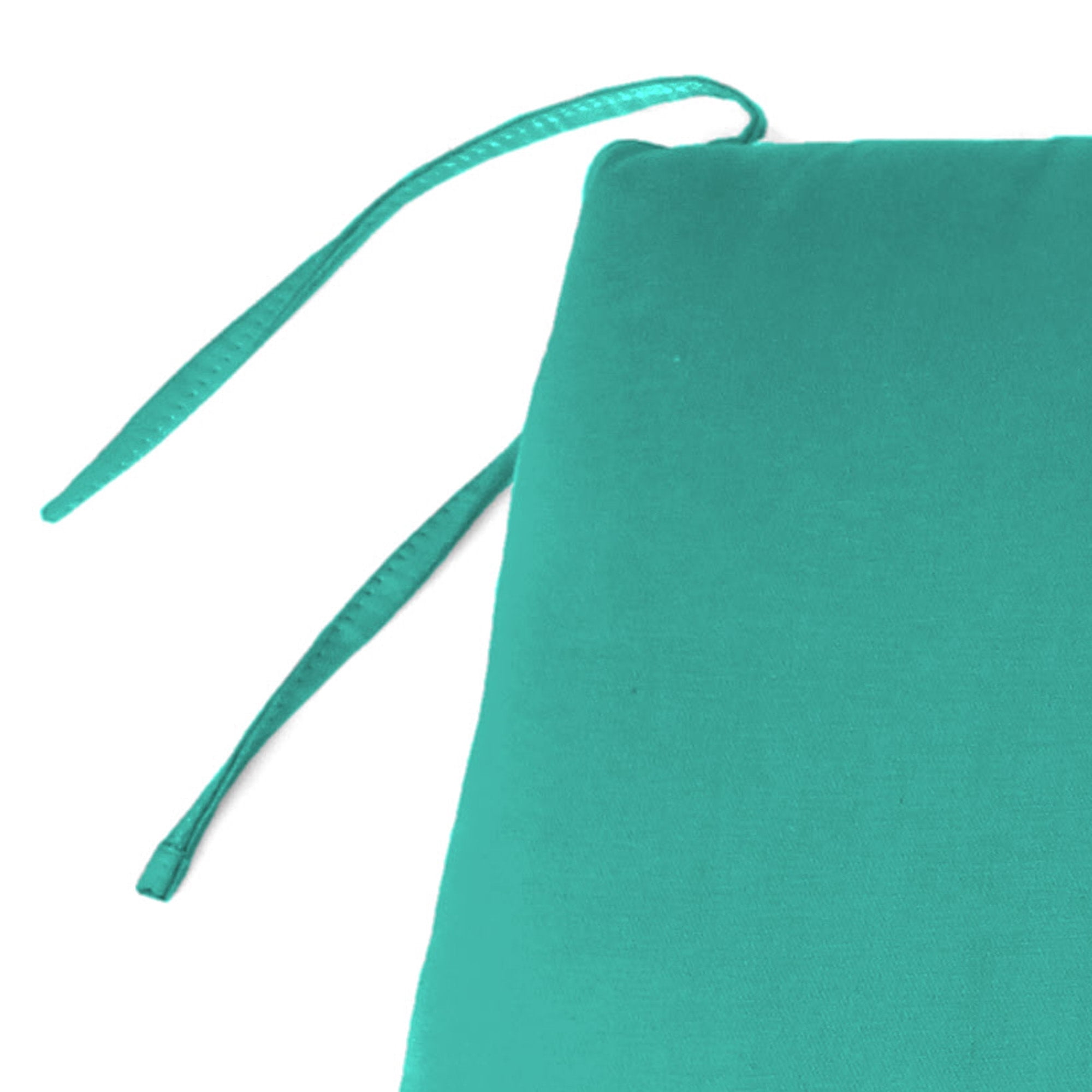 Jordan Manufacturing 54" x 18.5" Blue Turquoise Solid Rectangular Outdoor Settee Swing Bench Cushion with Ties