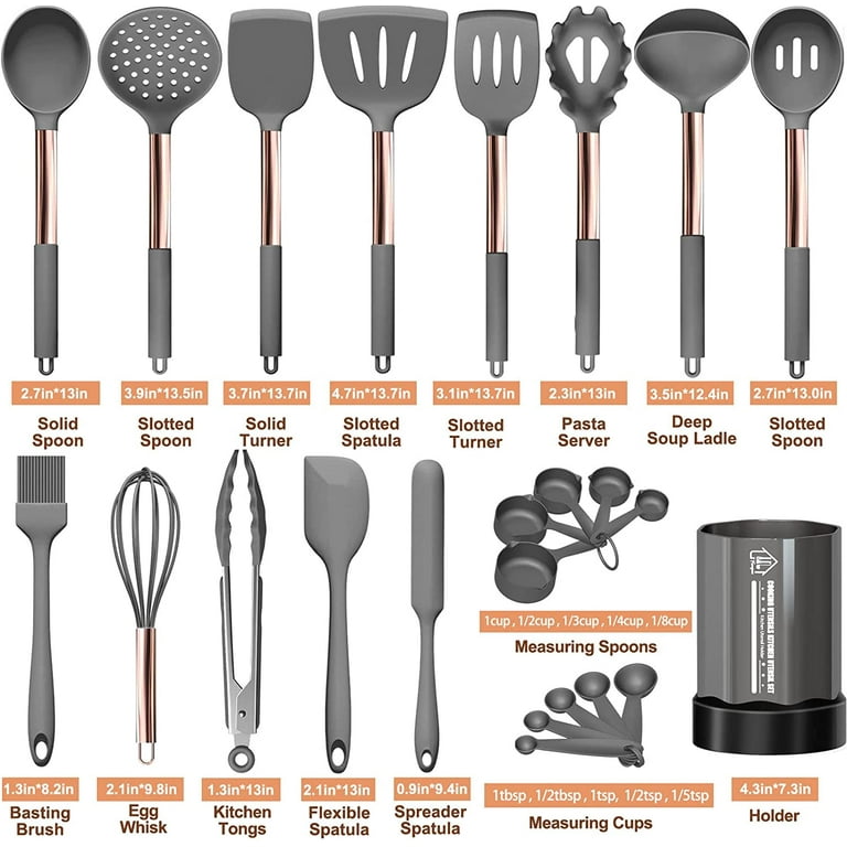 Fungun silicone cooking utensil set, 35 pcs kitchen utensils cooking