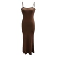 thumbnail image 2 of hirigin Women Sleeveless Fish Tail Dress, Solid Color Spaghetti Strap Bodycon Long Skirt, 2 of 7