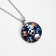 thumbnail image 4 of Football Glass Circular Pendant Necklace - Stylish Jewelry Statement Piece, 4 of 5