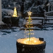 Solar LED Metal Christmas Tree Decoration Outdoor Stake Light - 2'ft. Warm White