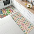 thumbnail image 5 of Hip Hop Bunny Kisses Easter Kitchen Rugs Set of 2, Colorful Rabbit Carrot Eggs Rose Flower Kitchen Mats Decor, Polka Dot Butterfly Floor Door Mat Home Decorations -17x29 and 17x47 Inch, 5 of 6