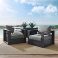 thumbnail image 2 of Lounge Chair Armchair, Grey Gray, Aluminum, Metal, Fabric, Modern Contemporary, Outdoor Patio Balcony Cafe Bistro Garden Furniture Hotel Hospitality, 2 of 7