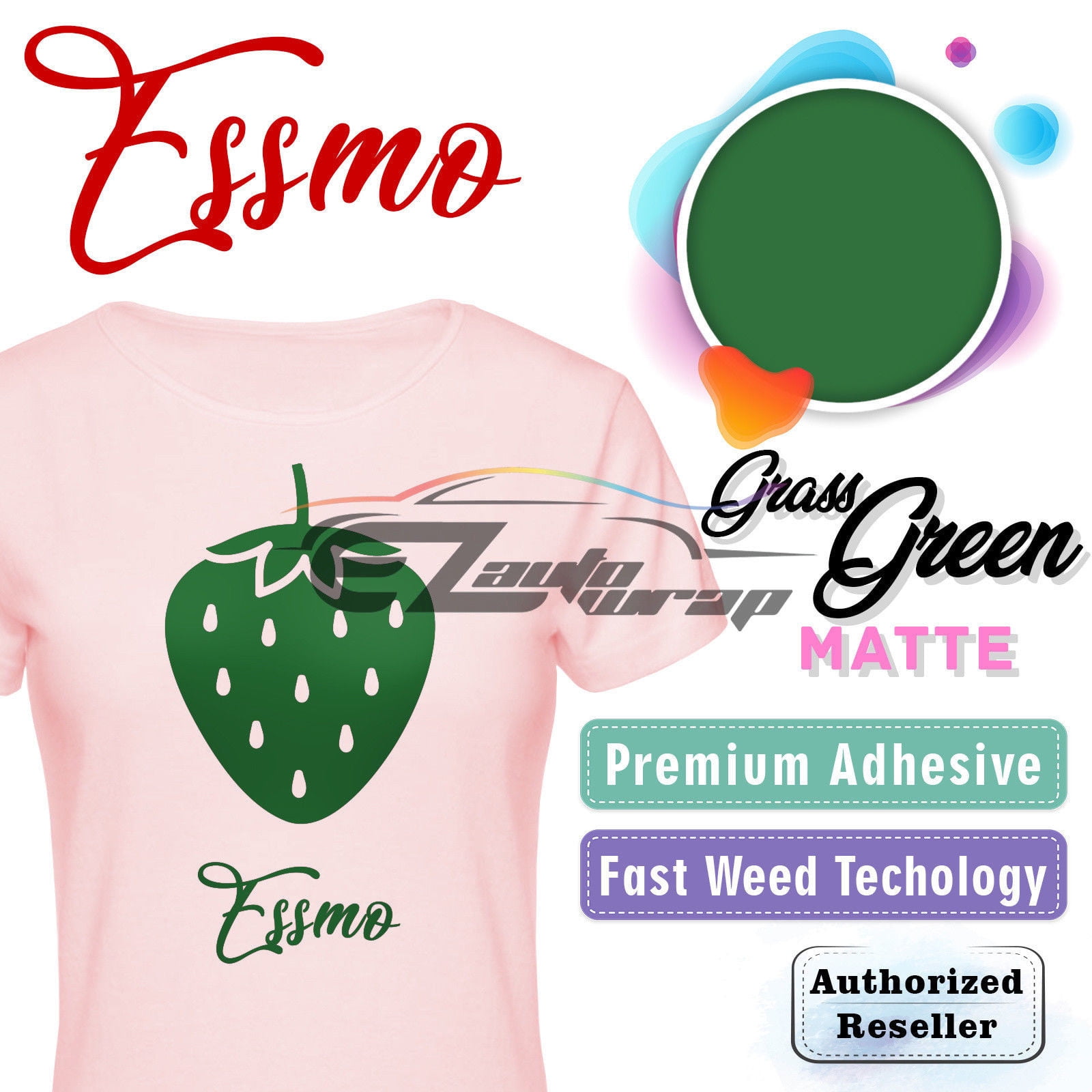 ESSMO Grass Green Blue Matte Solid Heat Transfer Vinyl HTV Sheet T-Shirt 20" Wide Iron On Heat Press DP19 20"x108"