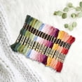 thumbnail image 4 of Variegated Embroidery Floss Cross Stitch Threads Colorful Polyester 6 Strands Rainbow Color Friendship Bracelet String Thread for Jewelry Making Bracelet Knitting Stitching DIY Craft Supply, 4 of 5