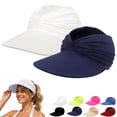 thumbnail image 2 of JFGHDG Women's Wide Brim Sun Visor Hat Adjustable Ponytail Breathable for Hike Fish Runn Golf Dark Blue One Size, 2 of 9