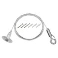 thumbnail image 2 of OTTFF 10 Pack Ceiling Sign Hanger 3.2 ft Suspension Cable Wire Rope Adjustable Length with Spring Hook Hanging Disc for LED Panel Light Billboards DIY Mounting Clamp Max Load 11 IB, 2 of 4