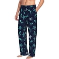 thumbnail image 6 of Sikiie Ice Blue Starfish and Jellyfish Pajama Pants Men, PJ Bottoms, Sleep & Lounge Pants-Medium, 6 of 6