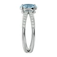 thumbnail image 4 of SuperJeweler 1 1/2 Carat Oval Shape Aquamarine and Halo Diamond Ring In Sterling Silver For Women, 4 of 6