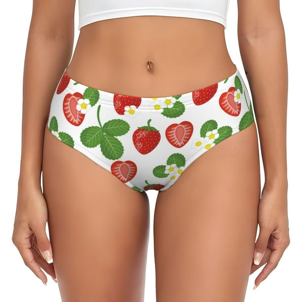 Fotbe Strawberry Calzones Estampados para Mujer – Ropa Interior de Algodón, Cómoda, Suave y Elástica-Small