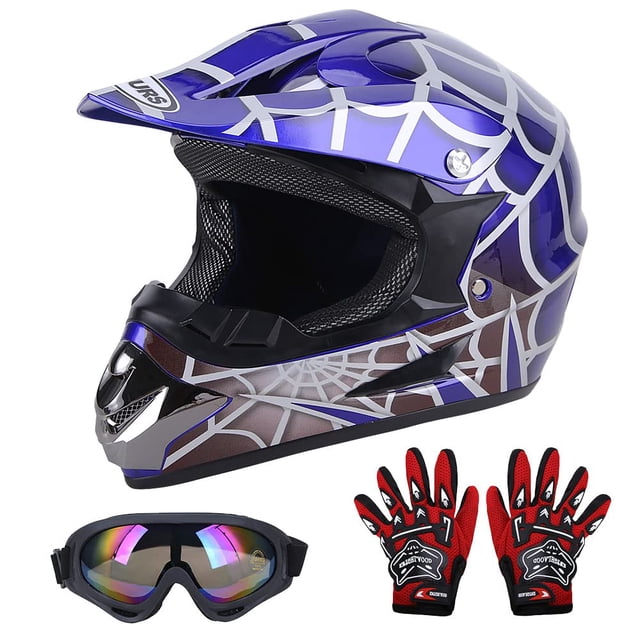 Helmet Oumurs DOT Youth Dirt Bike para niños de 5 a 14 años con guantes y gafas