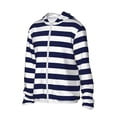 thumbnail image 2 of Gaeub Navy Blue And White Stripes Men's and Women's UPF 50+ Long-Sleeved Sun Protection Clothing, Fishing Shirt Long Sleeve Zip - XX-Large, 2 of 9