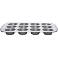 thumbnail image 3 of Bakeware Carbon Steel 12 Cup Non-Stick Muffin Tin - Grey, 3 of 6