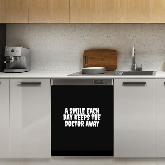 A smile a day keeps the doctor away Dishwasher Magnet Cover Decorative Sticker for Home Cabinet Kitchen 23" x26"