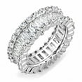 thumbnail image 1 of Alamode 3W1531-9 Anneau en Laiton Rhodié Femme avec AAA Grade CZ en Clair - Taille 9, 1 of 1