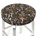 thumbnail image 3 of Kdxio Mushroom Garnish Print Stool Covers Round,Stretch Round Bar Stool Covers Washable Bar Stool Cushion Slipcover for 12-15 Inch Chair, 3 of 7