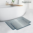 thumbnail image 6 of Ombre Chenille Bathroom Rugs Sets 2 Piece 17"x24"+20"x32", Non-Slip Bath Mats Set for Bathroom Floor, Bath Rugs Set of 2, Absorbent Washable Shower Mat, Navy Blue and White, 6 of 6