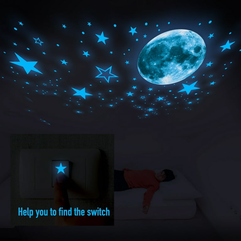 VUDECO Glow in The Dark Stickers Glow in The Dark Stars for Ceiling Glow in  The Dark Moon and Glow Stars for Ceiling Over 1000 PCS Glow in The Dark