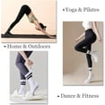 thumbnail image 3 of Pilates Grippy Socks with Grips for Women Yoga Non Slip Long Socks for Pure Barre, Ballet,Dance Workout 2-5 Pack, 3 of 7