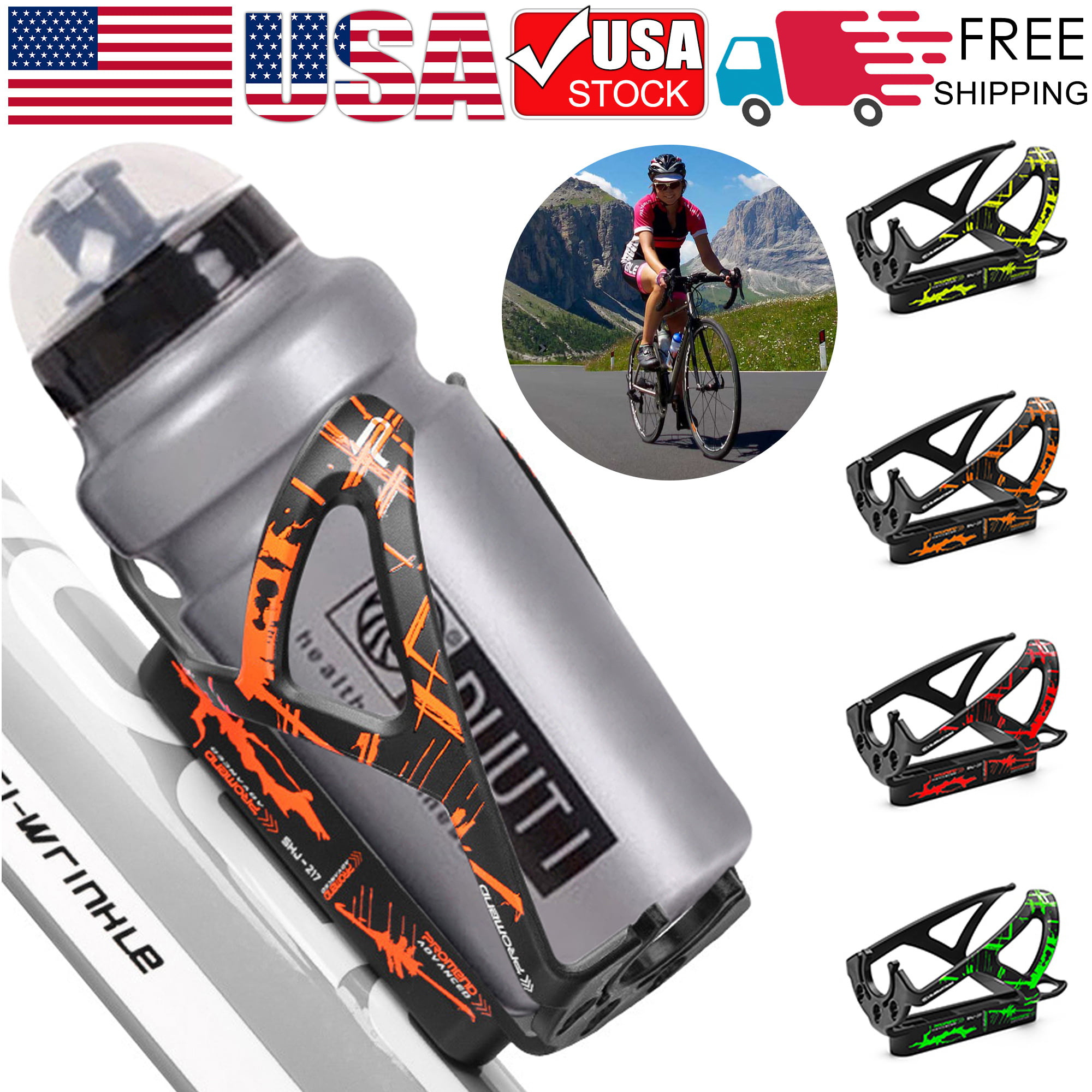 USA Drink Water Bottle Cages Adjustable Bike Bicycle MTB Bottle Holder Bike Cup 
