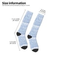 thumbnail image 5 of Daiia Sports Socks White Bule Glitter Printed Novelty Crew Socks for Men Women Knee High Socks Cotton Socks Soft & Breathable Support Unisex Socks, 5 of 9