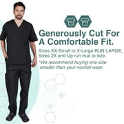 M&M SCRUBS Solid Men Scrub Set, Men Medical Uniforms 201- (BLACK)