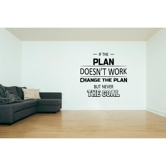 Change The Plan Fitness Workout Success Motivation Quotes Wall Decal Stickers Fitness Healthy Lifestyle for Girls / Boys Gym Home Sports Room Decor Vinyl Wall Art Sticker Decoration Size (8x10 inch)