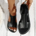 thumbnail image 4 of Beach Sandals for Woman, Xunlbb Women's Fashion Casual Summer New Style Solid Color Mouth Buckle Hollow Wedge Sandals(Black,Size:36), 4 of 8