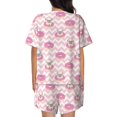 thumbnail image 4 of Womens Pajama Sets With Pocket, Striped Cute French Bulldog Donuts Lounge Sets Short Sleeve Sleepwear PJ Sets for Women, 4 of 6