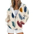 thumbnail image 1 of WZXFASHION Chandails à Capuchon Graphiques Papillon pour Femmes, Chandails en Molleton Surdimensionnés à Fermeture Éclair, Manches Longues, Chandails à Capuchon Fantaisie d'Automne avec Poches, Soldes de Liquidation, Chandail à Col en V, 1 of 6
