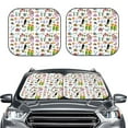 thumbnail image 2 of Goofa Cartoon Wild Animals Pattern 2 Piece Car Windshield Sun Shade Foldable | Front Windshield Shade for Sun, Heat and UV Rays | Sunshade for Car Front Window-Small, 2 of 7