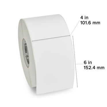 Zebra Z-Perform 2000T Thermal Transfer Labels, 4" x 6" Label, 3" Core, 1,000 Per Roll, 4 Rolls