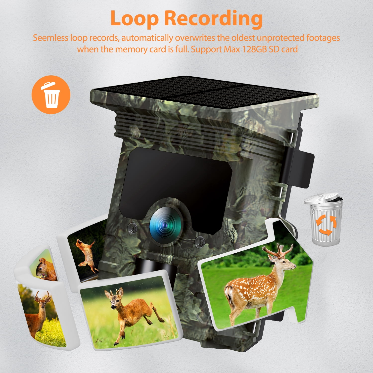 CAMPARK Solar Powered Trail Camera 46MP 4K 30fps WiFi Bluetooth Deer Game Camera with Loop Recording 0.1s Trigger Night Vision Waterproof IP66 Hunting Trail Cam for Wildlife Trace
