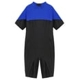 thumbnail image 4 of iEFiEL Kids Girls Swimsuit One-piece Short Sleeves Bathing Suit Rash Guard Royal Blue 4, 4 of 7