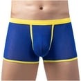 thumbnail image 3 of Pounoo New Men Panties Clearance Men Casual Fashion Solid Underwear Gold Mesh Striped Breathable Hip Shorts Skin-Friendly Panties for Men New Arrivals Underpants Blue, 3 of 8