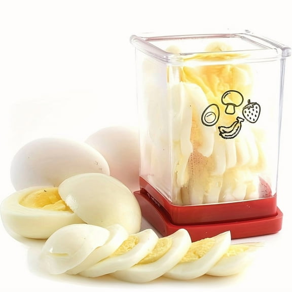 Red Stainless Steel Fruit & Vegetable Cutter – Compact Kitchen Gadget for Strawberries, Grapes, Bananas, Mushrooms, Smoothies & Meal Prep