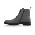 thumbnail image 4 of Polar Fox Duke MPX806065 Woolen Lace-up Fashion Plain-Toe Dress Boots with Zipper Closure, in Dark Grey, Men's Size 6.5, 4 of 7
