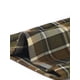 thumbnail image 5 of Pantalones largos rectos de cintura elástica con botones y cremallera de cuadros para mujer Inspire Chic en verde militar, 5 of 6