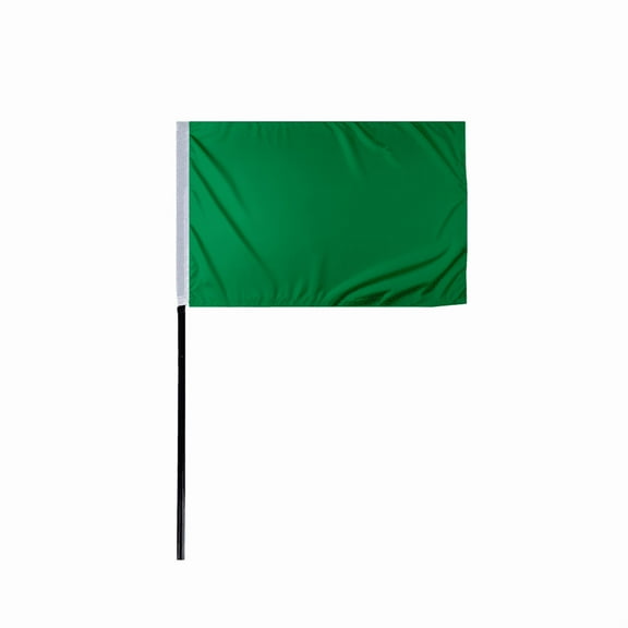 Promopatriot Racing Flag Green Start Race Small Handheld Stick Flag 4x6 inch, 11" Plastic Pole