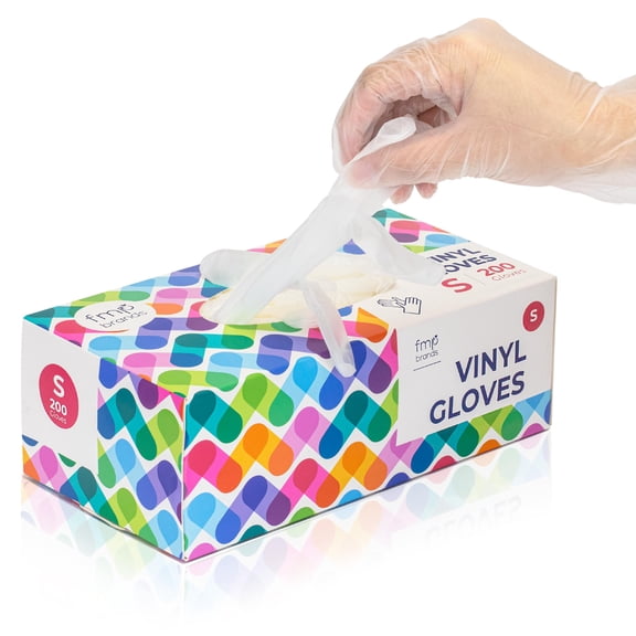Fit Meal Prep 200 Pack Disposable Vinyl Gloves, Latex-Free, Small, Food Safe Glove