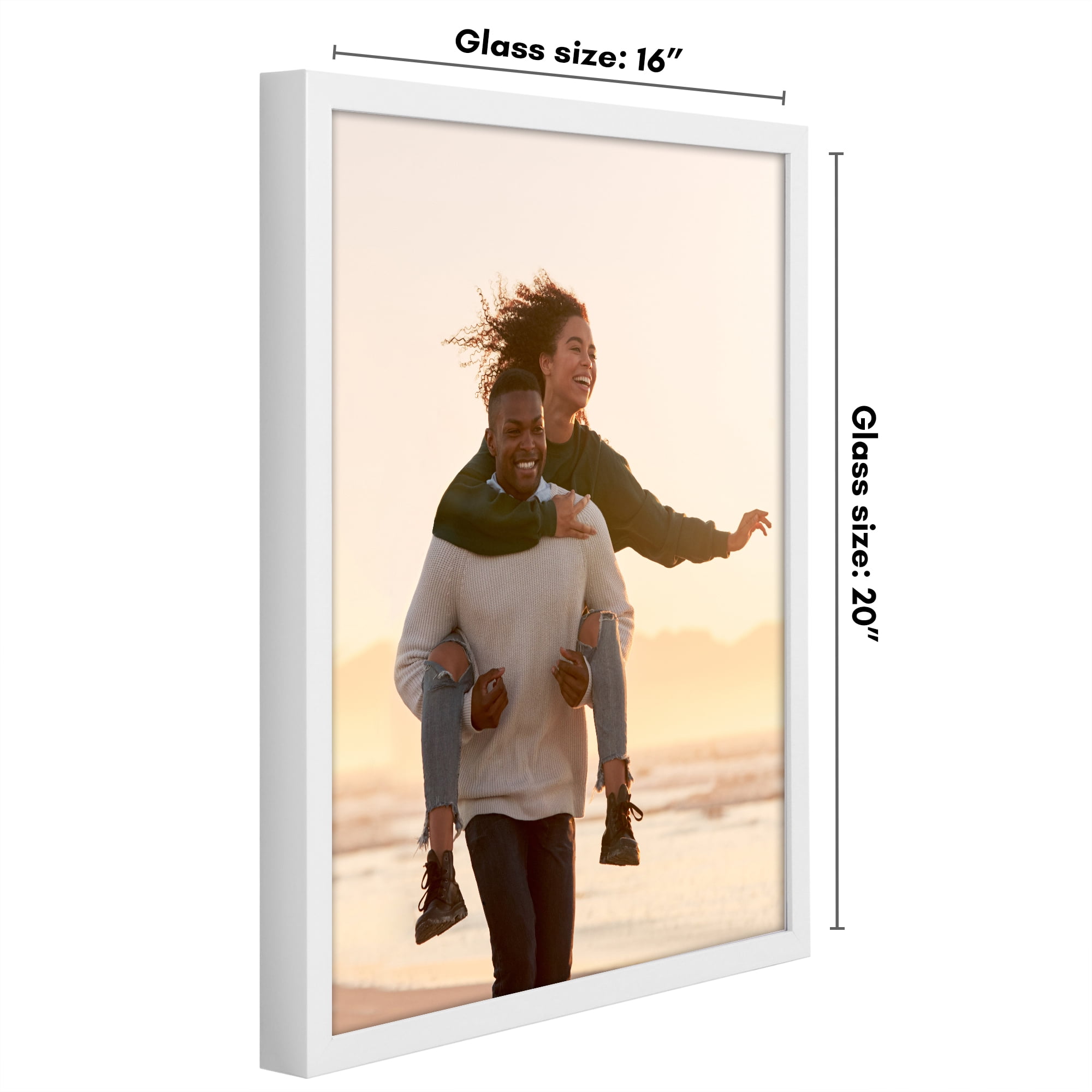 Americanflat 16" x 20" Gallery-Style Picture Frame to Secure Artwork, Prints, and Photos - White