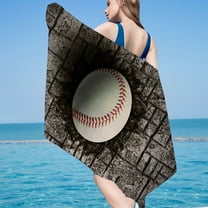 SDJMa Baseball Beach Towel Quick Dry Lightweight Bath Swim Towels Baseball Printed Beach Towels 30x60 inch