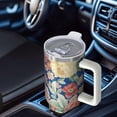 thumbnail image 4 of 1pc Bohemian flowers-1 40oz Tumbler with Straw & Handle - Insulated Stainless Steel Cup | Holiday Gift for Man Women (Christmas, Valentine's, Birthday), 4 of 5